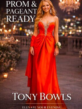 Tony Bowls Orange Beaded Prom Gown NWT Size 6 Pageant Formal Evening Dress